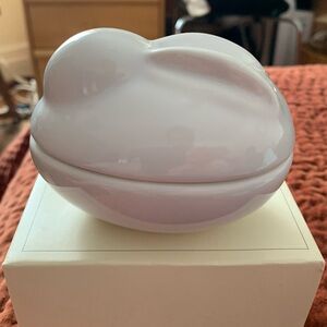 Easter Bunny candy dish bowl with lid pottery barn ceramic white BNWB